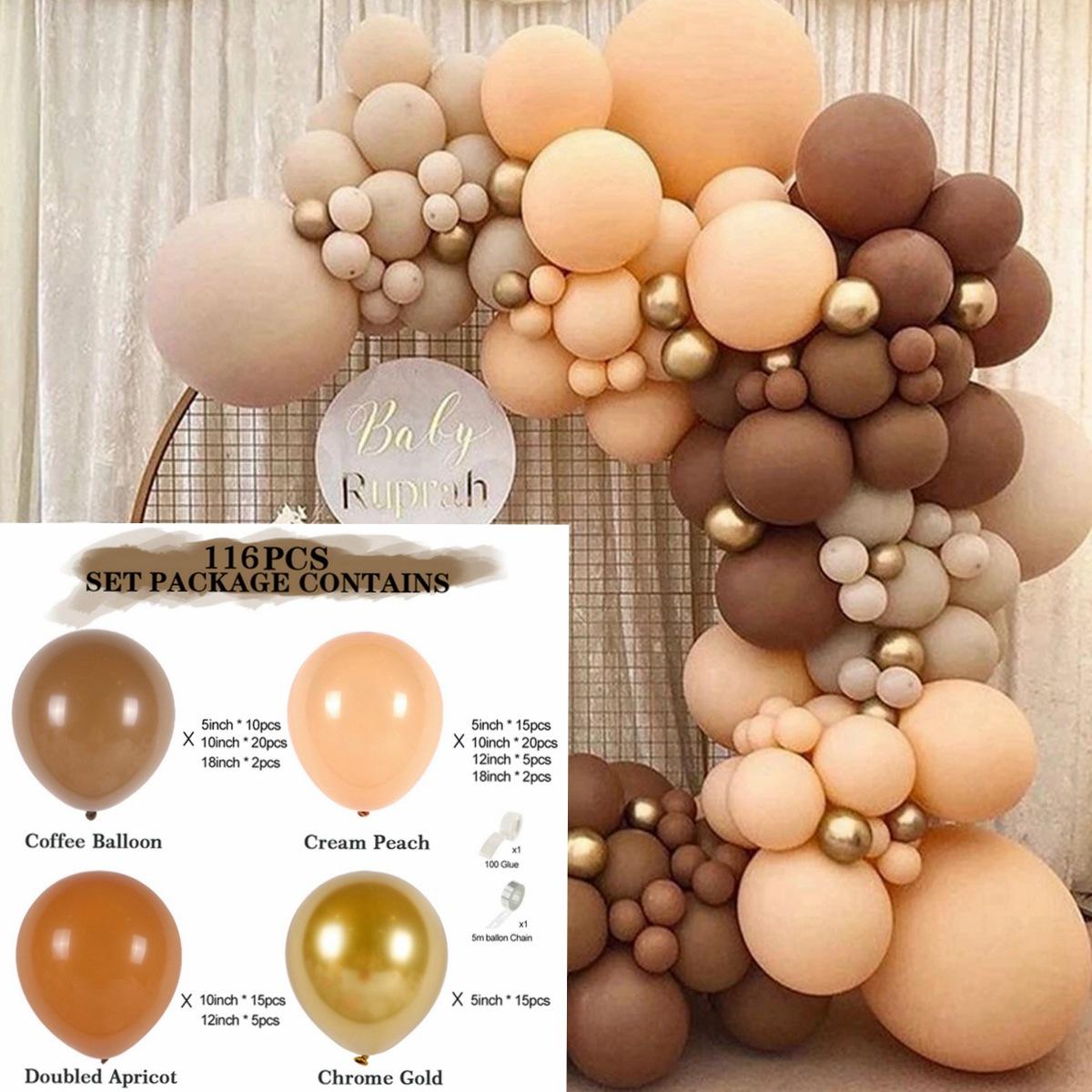 Brown Balloon Garland Kit Arch Stuffing Gender Reveal Balloons in Bulk Boho Light Jungle Cream Baby Shower Decorations