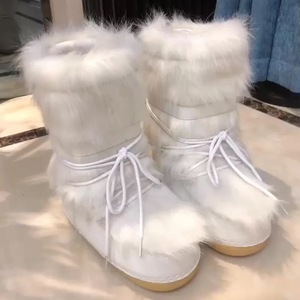 Waterproof New British <b>Fur</b> Winter Snow Warm <b>Fur</b> Removable Fashion Snow Boots for Women - Product Image 5