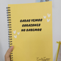 Carnets de notes spirales A5 personnalisés, carnet de journal créatif pour filles, couverture en PP, design mignon, logo, reliure cousue, autocollants cool inclus