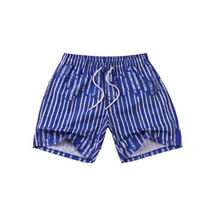 กางเกงขาสั้นชายหาดหลากสีสำหรับผู้ชายผ้าโพลีเอสเตอร์พิมพ์ลายดิจิทัลกันน้ำพิมพ์ลายลายทางสำหรับใส่เดินชายหาดฤดูร้อน - Product Image 4