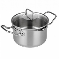 Marmite profonde en acier inoxydable avec couvercle passoire et bec verseur, marmite à soupe multi-usages pour cuisinières à induction et à gaz