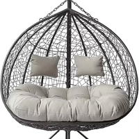 Fauteuil suspendu en forme de cocon, balançoire de jardin, hamac, coussins de luxe amovibles, fauteuil suspendu en rotin PE pour l'extérieur