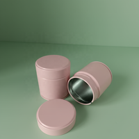 Boîte à thé matcha en métal de qualité alimentaire 30g, hermétique, à double couvercle, rose mat, pour poudre de matcha, vente en gros