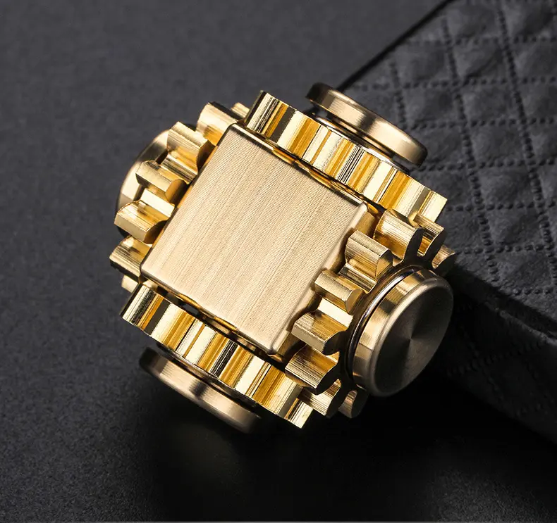 Pure Brass Fidget Cube Gears Linkage Fidget Toy Metal DIY EDC Focus Fidget Spinner Cube