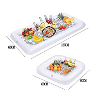 Bar de service gonflable en PVC personnalisé - Bac à glace pliable portable, bac à boissons, refroidisseur avec bouchon de vidange pour fête, pique-nique