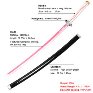 Épées en bois pour Cosplay, <span class=keywords><strong>Katana</strong></span>, tueur de démons, Kochou, Kanae, offre spéciale, livraison gratuite - Product Image 2
