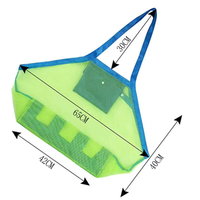 Sac de rangement de voyage pliable multi-couleurs, grande capacité, en maille anti-sable, pour jouets d'enfants, outils de jeu de sable et articles divers
