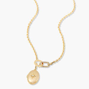 Collar con medallón chapado en oro de 18 quilates, nuevo collar con medallón de álbum de fotos abierto y cerrado de amor a la moda para hombres y mujeres - Product Image 1