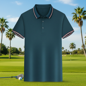 Casual Men's Golf for Shirts 100% Cotton Jersey <b>Fabric</b> <b>Letter</b> Pattern Anti-Wrinkle V-Neck Short Sleeve Customized Logo - Product Image 3