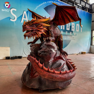 Waterproof <strong>Life</strong>-<strong>Size</strong> Animatronic Western Dragon <strong>Robot</strong> for Theme Park &amp; Public Display - Product Image 3
