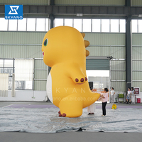 Ballon gonflable de sculpture de caractère animal d'étoiles de film de mascotte de dessin animé de dragon jaune gonflable