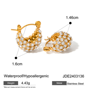 <span class=keywords><strong>Orecchini</strong></span> a Cerchio J&D Antitarnish in Acciaio Inossidabile 18K, Gioielli da Matrimonio a Forma di V con Perle - Product Image 6