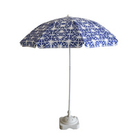 Vente en gros, parasol d'extérieur en os blanc 4.5mm en fibre de verre personnalisé, parasol de plage transfrontalier en polyester à transfert thermique