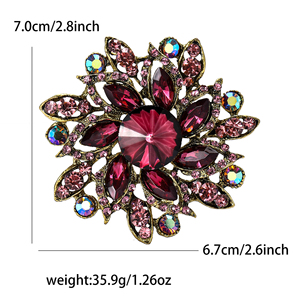 Broche de Diamantes de Imitación con Forma de Flor, Colorido y Creativo, Exquisito y de Lujo Ligero, Adecuado para Decoración de Solapas - Product Image 4