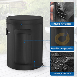 ฝาครอบถังโพรเพนสำหรับแคมป์ปิ้ง เหมาะสำหรับถังโพรเพนทรงกระบอกขนาด 20 ปอนด์ พร้อมผ้าอ๊อกซ์ฟอร์ด 600D หนาพิเศษ ขนาด 12.5" ลึก x 18.5" สูง - Product Image 6