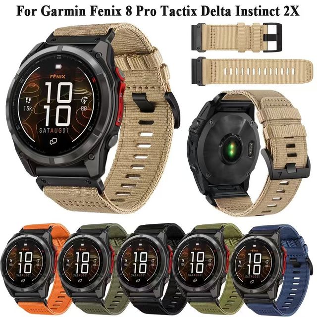 Suitable for Garmin Fenix 7 6X 6 Pro 5X 5 Smartwatches.22/26mm Nylon Canvas Quick-release Wrist Strap.for Outdoor Activities.