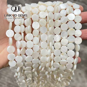 Fashion Baroque Natural Pearl Loose Beads Creative 12*3mm Natural White Flat Round Shape Shell Beads for Jewelry Making