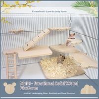 Plateforme d'escalade en bois épaissie et durable, motif pivoine et peau de tigre, en forme d'éventail, compatible cage à oiseaux, pour hamsters (livraison directe)