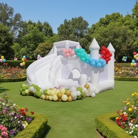 Château gonflable blanc commercial, gonflable intérieur/extérieur, château gonflable 100% PVC, grand château gonflable pour anniversaire, mariage, fête
