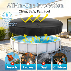 Cubierta Redonda para Piscina Inflable de 12 Pies, Resistente al Desgarro, al Polvo, al Viento y al Agua, Fabricada <span class=keywords><strong>con</strong></span> <span class=keywords><strong>Tela</strong></span> Oxford 210D 420D 600D - Product Image 3