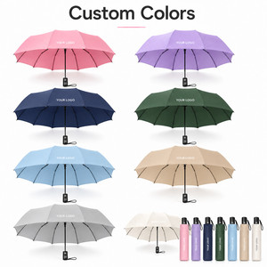 Parapluie compact pliable avec logo personnalisé, ouverture et fermeture automatiques, protection UV, résistant au vent, parapluies de voyage pour la pluie et le soleil - Product Image 3