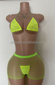 Vadulyer Sofort Lieferbar Verfügbar in 10 Wählbaren Farben Diamantbesetzte Exotische Tanzbekleidung Stripper-Outfits - Product Image 6