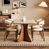 Hochwertiger Luxuriöser Schlichter Holz-Esstisch Rechteckiger Retro-Esstisch für 6 Personen Designer-Esstisch für Zuhause und Restaurant