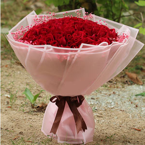 热卖奢华防水韩版花卉包装纸床单情人节半透明素色花卉包装纸 - Product Image 6