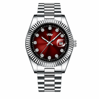 Montre à quartz pour homme de luxe OEM, acier inoxydable bicolore, lunette cannelée, logo personnalisé, montre d'affaires, Montre Homme De Luxe