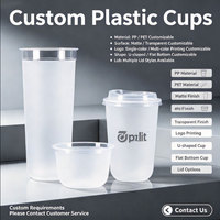 Gobelets en plastique jetables à fond rond en PP, transparents et givrés, en forme de U, pour Bubble Tea, Lait Boba, avec couvercle, 14oz 16oz 380ml, avec logo de mariage personnalisé