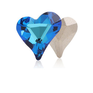 Strass en verre pointus Selina Crystal Shiny Crooked Heart, pierres pour accessoires vestimentaires, coiffes et sacs de soirée, nail art DIY - Product Image 5