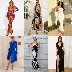 Robe imprimée sexy pour femme, col en V, dos ouvert, mode estivale, vente en gros - Product Image 4