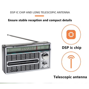<span class=keywords><strong>Radio</strong></span> portable à transistors style rétro AM FM MW SW, double alimentation AC/DC, grand cadran, récepteur de diffusion à fréquence stable - Product Image 3
