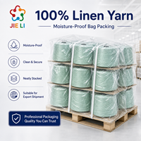 Benang Linen Slub 100% Ring Spun Tekstur Alami Bernapas untuk Pakaian Musim Panas, Kemeja, Gaun, Bahan Baku Tekstil Grosir
