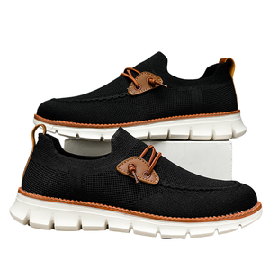 2025 nouvelles <span class=keywords><strong>chaussures</strong></span> <span class=keywords><strong>de</strong></span> <span class=keywords><strong>marche</strong></span> tissées respirantes à la mode pour hommes avec chaîne <span class=keywords><strong>de</strong></span> tirage réglable décontracté en plein air léger affaires - Product Image 1