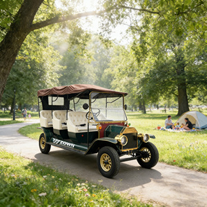 Electric Vintage Classic Sightseeing Car 8 Seats <b>72V</b> Lithium <b>Battery</b> Retro Old Timer for Hotel Resort Scenic Spot Wedding Tours - Product Image 1