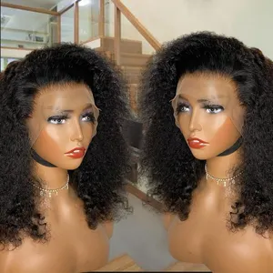 Cheap Afro Kinky Curly Short Bob Wigs Human Hair Lace Front Custom Peruvian Bob Wig Full Lace Human Hair Wigs For Black Women