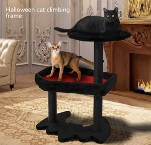 Tek bir üründe Cadılar Bayramı kedi tırmanma çerçevesi, kedi yatağı ve kedi ağacı. Evde kullanım için kedi zıplama platformu, çok yer kaplamaz. - Product Image 6