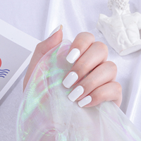 Autocollants 3D en gel pour ongles DIY, sans couche de finition/pose à la lampe, motif français personnalisable, pigment nacré, été, automne, Noël, vernis à ongles complet