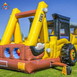 Nouveau design 2026 WINWAYTOYS Château gonflable PVC Combo Camion de chantier et Excavatrice, capacité 5-10 personnes, à vendre - Product Image 1
