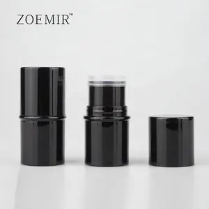 Makeup concealer stick black tubes glossy round small stick foundation packaging ABS PP material