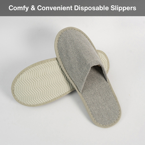 Pantuflas de Hotel Ecológicas Biodegradables de Lino, Material Natural, Pantuflas Desechables para Huéspedes, Amenidades Sostenibles para Resorts y Spas - Product Image 4