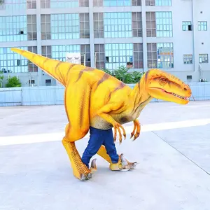 Dapat disesuaikan kostum raptor karnaval cosplay kaki tersembunyi dinosaurus velociraptor