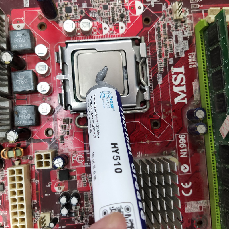 Серая Термопаста для кулера процессора 30 г, шприц HY510, термопроводящая паста для высокотемпературного процессора