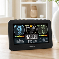 Termómetro Digital de Pared, Higrómetro, Presión Barométrica, Fase Lunar, Reloj Despertador de Escritorio, Pronóstico, Estación Meteorológica Inteligente