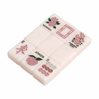 Jeu de Mahjong Personnalisé avec Motif Personnalisé - Jeu de Mahjong à Jouer à la Main pour la Maison avec des Tuiles de Mahjong à Motifs Floraux et Fruitiers avec Impressions Personnalisables