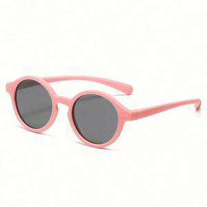 Lunettes de soleil pour bébé garçon et fille tendance 2024, en silicone, UV400, rondes, polarisées, avec sangle - Product Image 5
