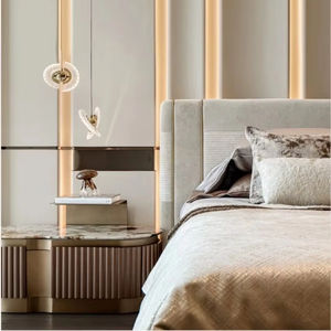 Роскошный набор мебели для спальни с кожаным изголовьем - Product Image 5