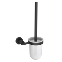 Tempat Sikat Toilet Gantung Dinding Stainless Hitam dengan Gelas Plastik minimalis toilet & aksesoris antimikroba toiletborstel