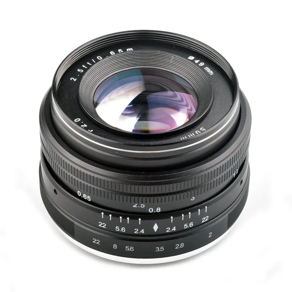 50mm F2.0 Manual Focus Prime Fixed Lens 50mm f2.0 Large Aperture Manual Focus lens APS-C Lenses For a6300 Mirrorless Cameras